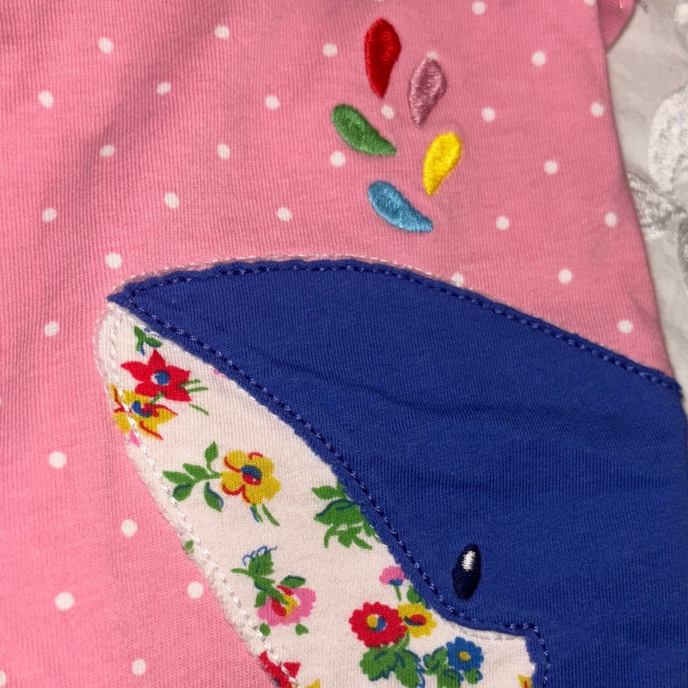 Donated Baby Boden Pink Appkique Whale Bodysuit Nordstrom 3-6 mos - Picture 7 of 7